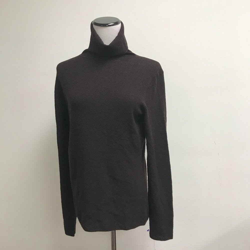 Eileen Fisher brown wool turtleneck sweater M 38 bust